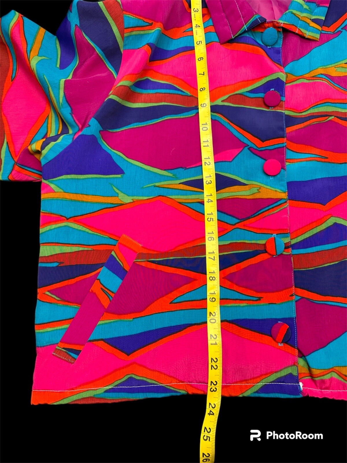 80s Tan Jay Bold Bright Multicolor Print Vintage Jacket