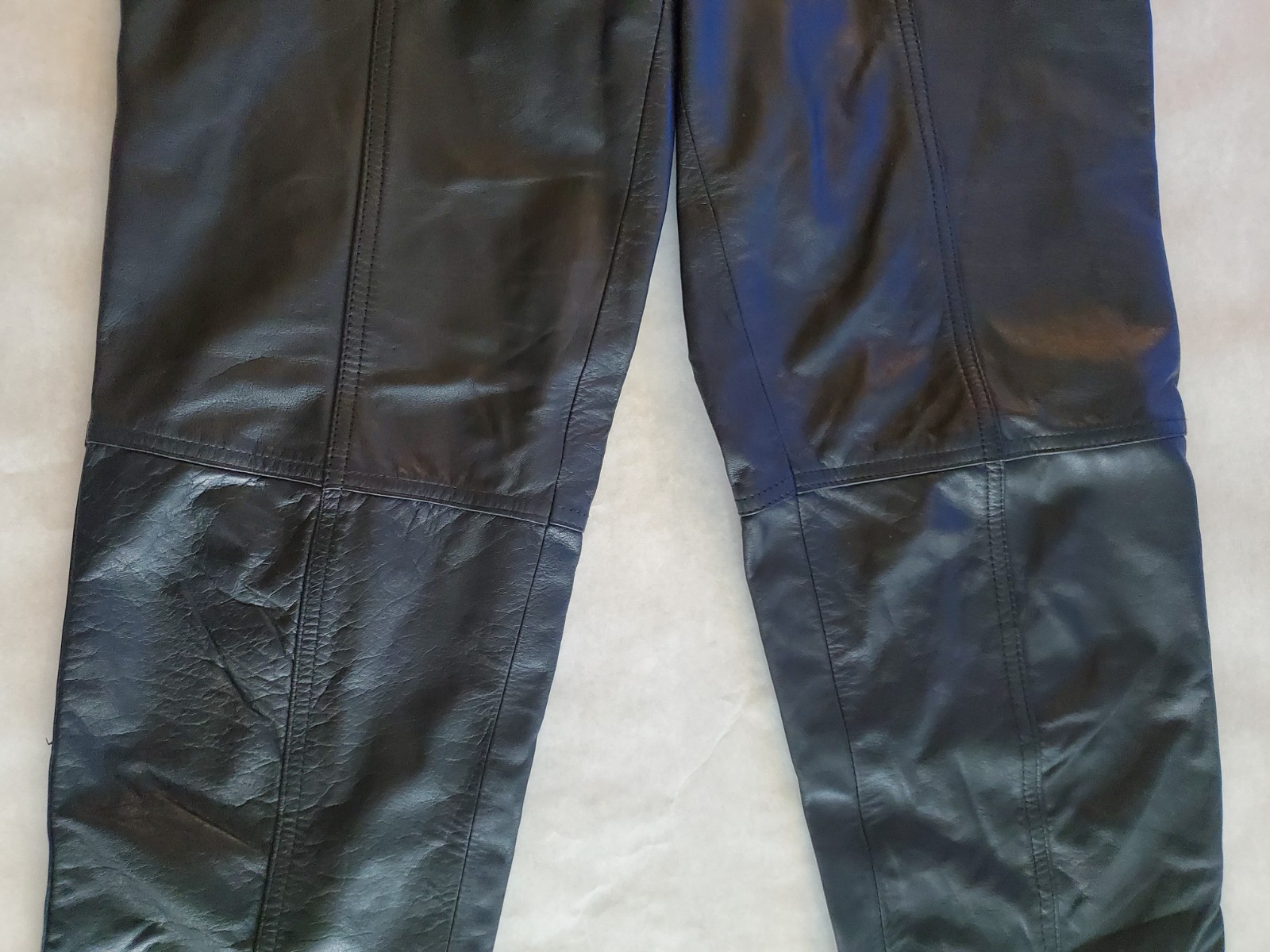 VTG 90’s TOGETHER Black Leather High Rise Straight Leg Lined Moto Pants Size 8