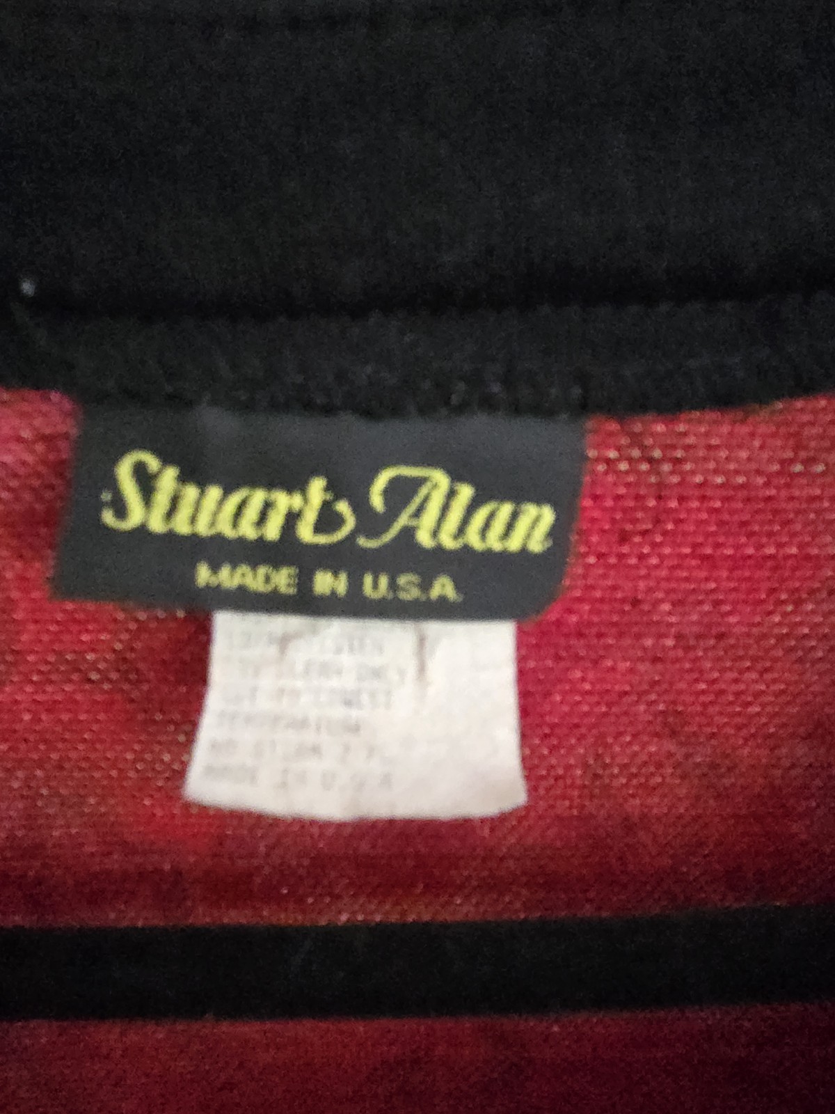 VTG Stuart Alan Cardigan Jacket Sweater Red Black Gold Tapestry Button Front 14