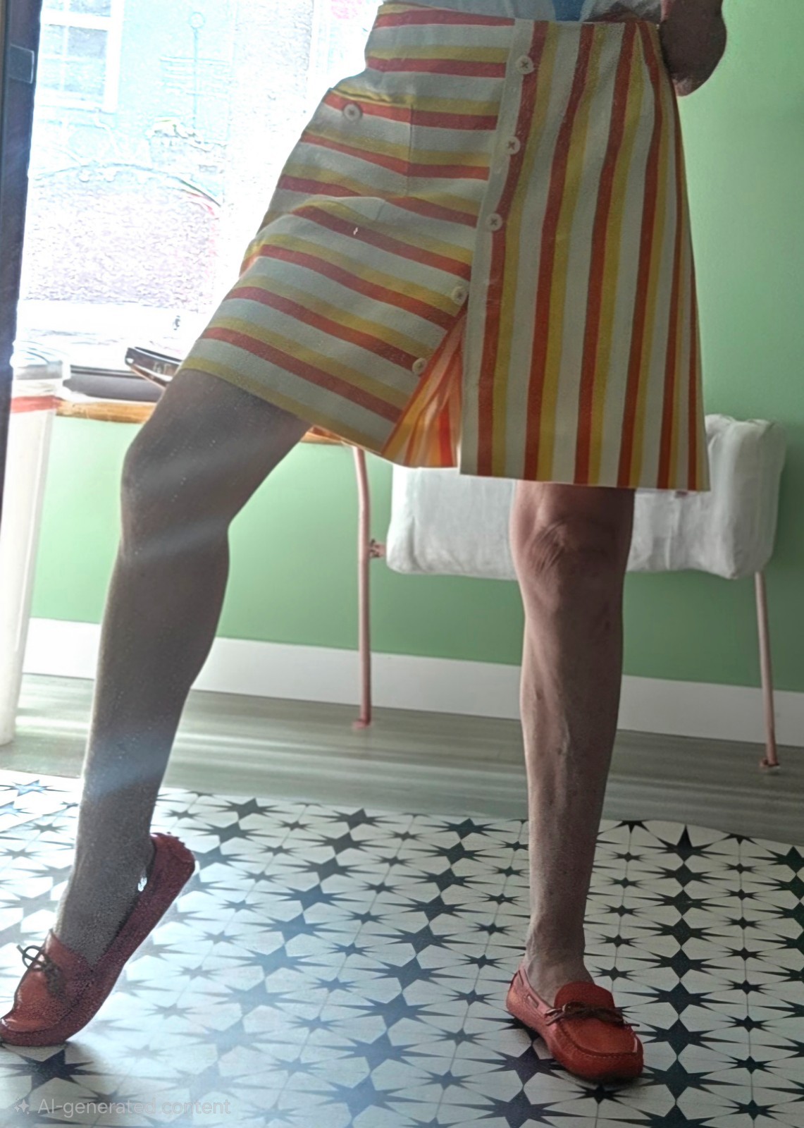 VINTAGE 60s 70s LEON LEVIN Q MINI SKIRT SKORT PICKLE BALL GOLF SEERSUCKER M