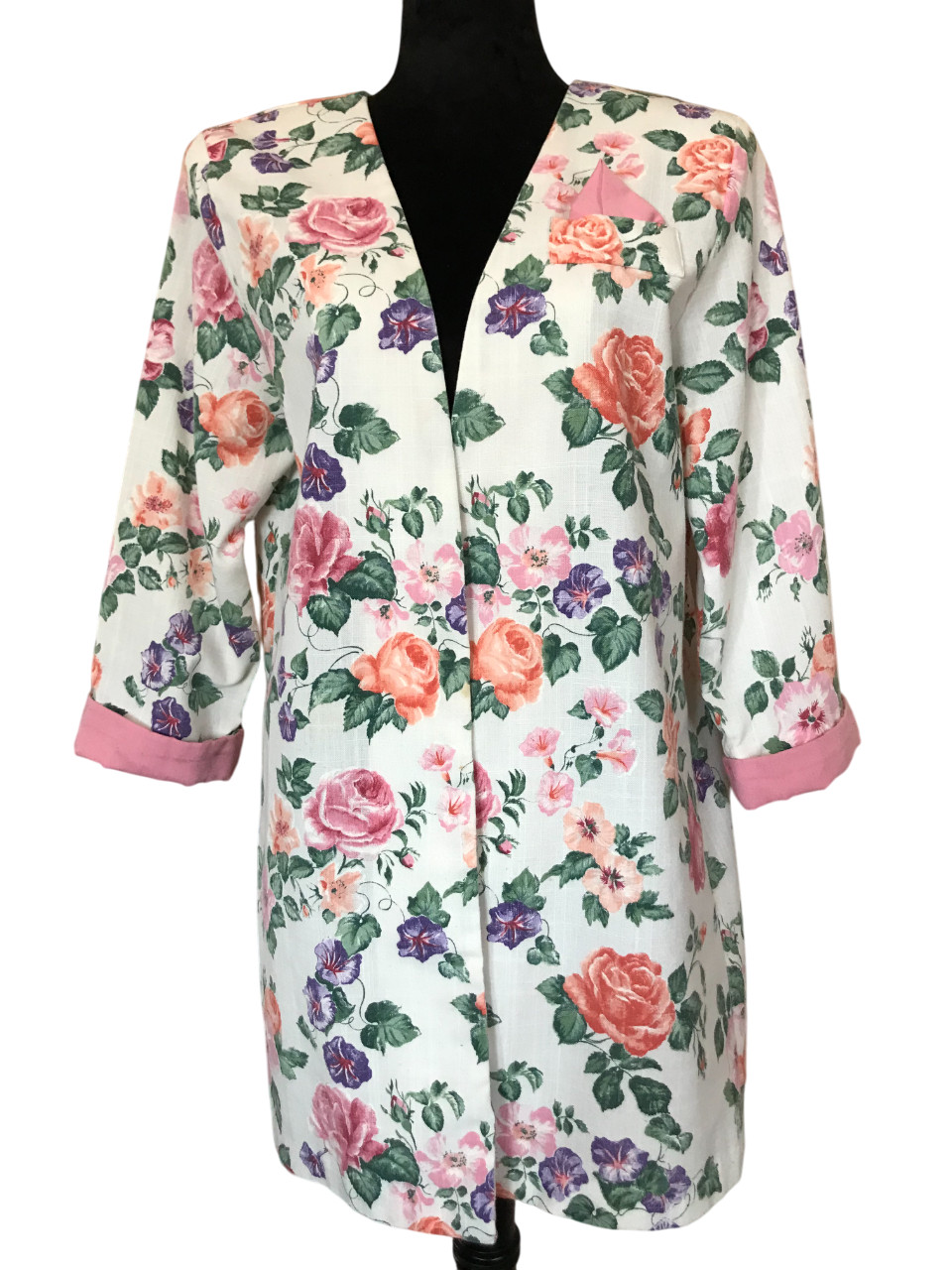 Special Thyme Ltd. Floral Jacket VTG 80s Lightweight Flowery Spring Blazer 14WP