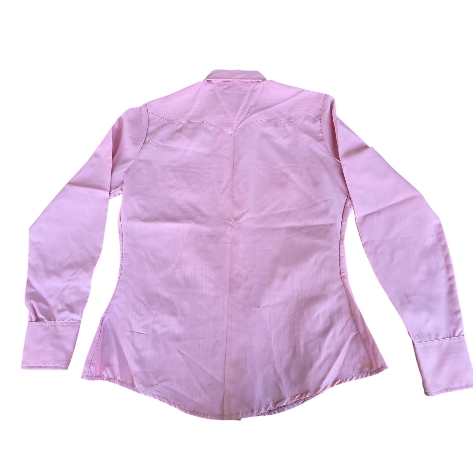 Dickson Jenkins Lady DJ Vintage 60s 70s Pink Pearl Snap Western Shirt Sz 36