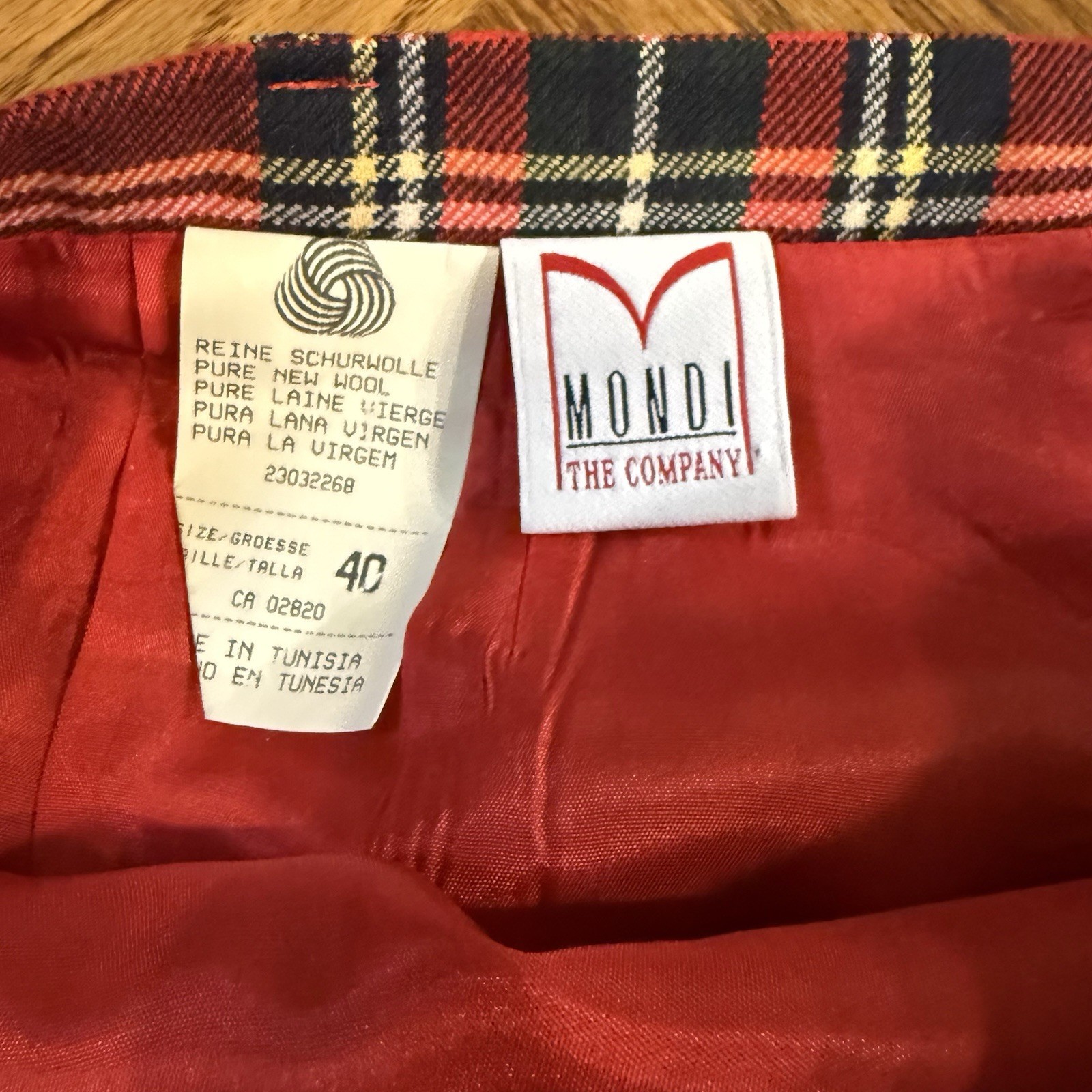 Vintage 80’s Mondi Red Tartan Set Long Blazer Size 38 Skirt Sz 40 Punk Academia