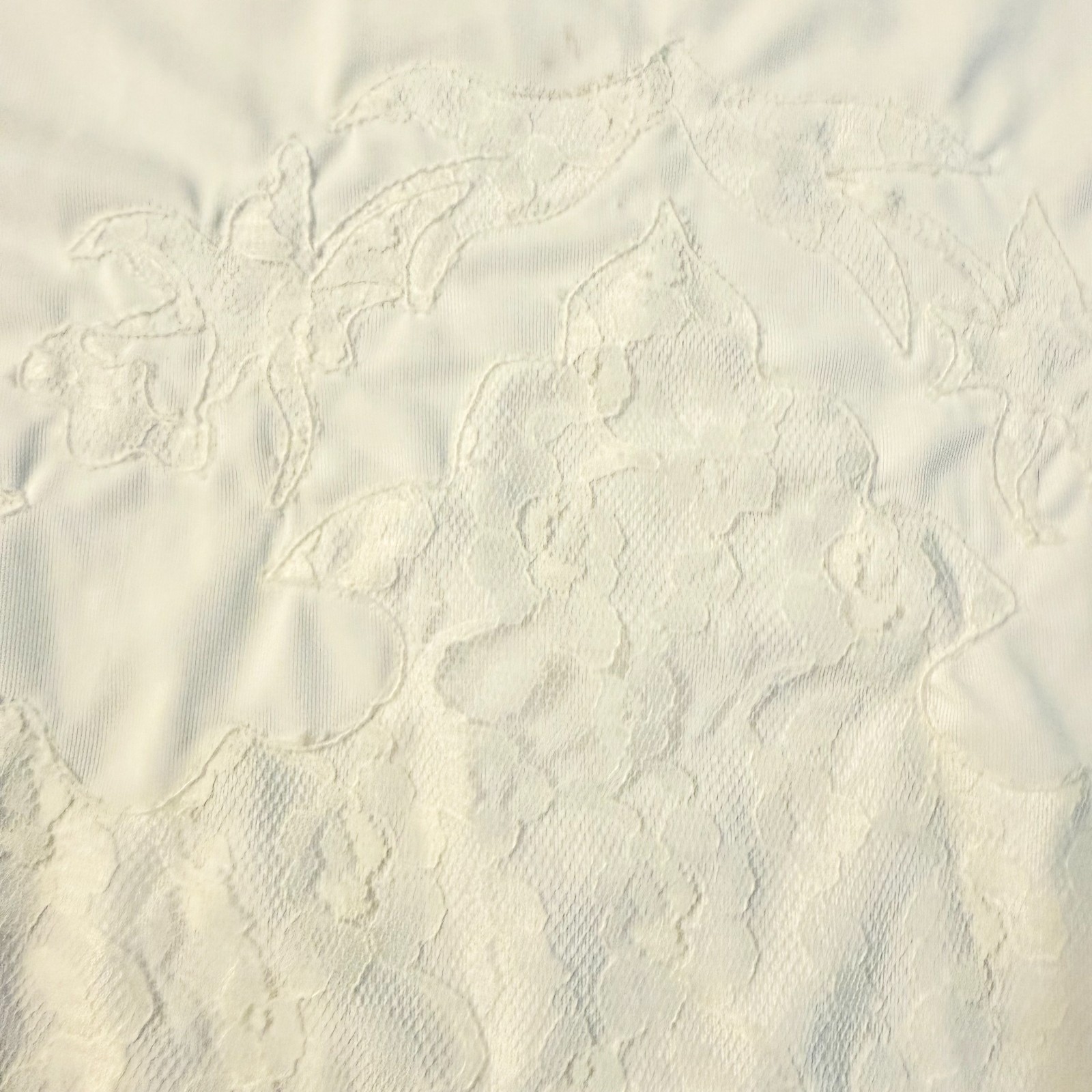 1960s Movie Star Full Slip White Nylon Tricot Lace Trim Sz Large USA