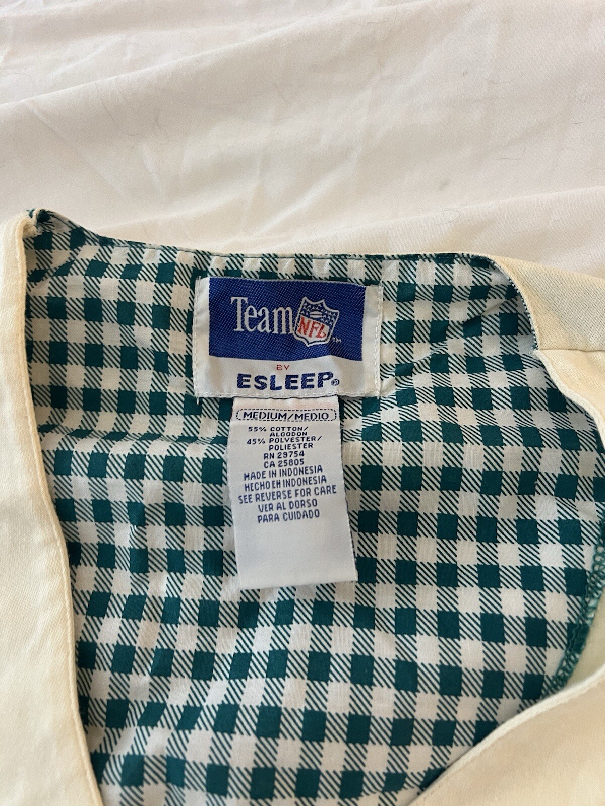 Vintage Miami Dolphins NFL By Esleep Button Up Pajama Shirt Womens Medium 380