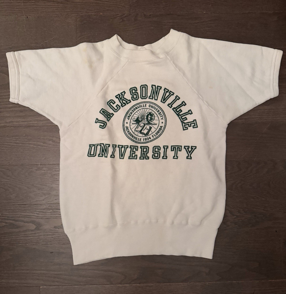 1969/70 Jacksonville University Graphic Print Sweatshirt White/Green Unisex S