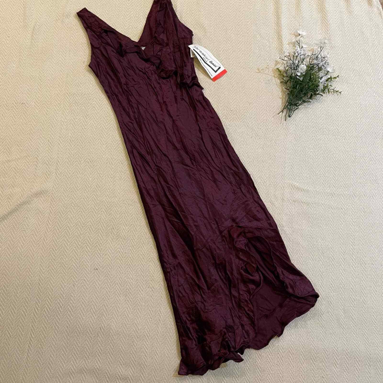 Breakin Loose Vintage Y2K Dress Deep Plum Color Size 7/8 Womens NWT