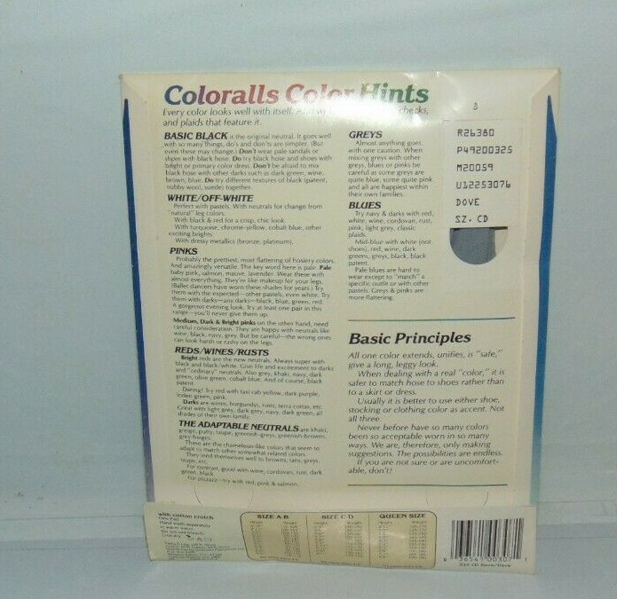 Underalls Coloralls Dove Grey Size CD Made in USA 1988