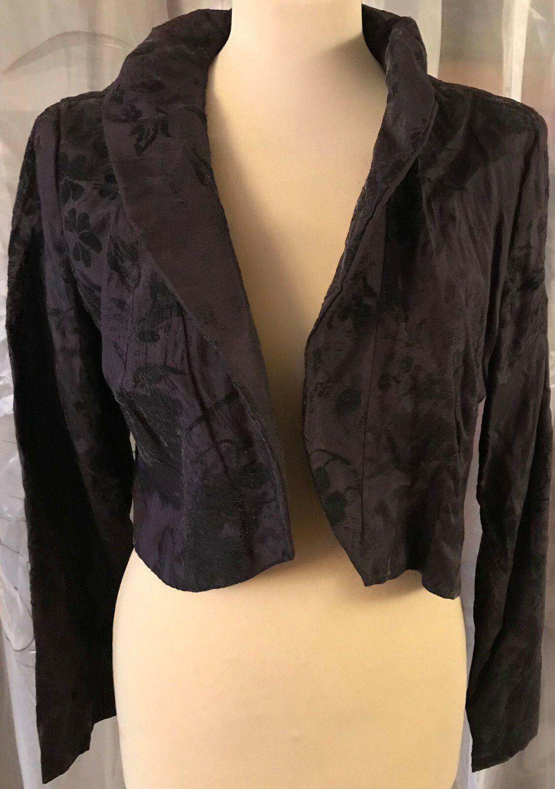 Elegant DESIGNER Ensemble DRESS & BOLERO Jacket Size S Black Purple NOBLE & LIGHTWEIGHT