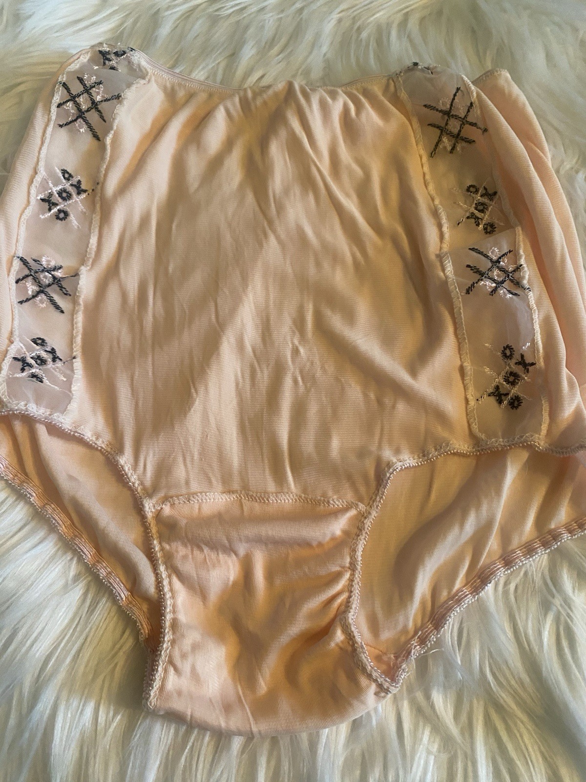 Vintage Stunning 50’s nylon panties Granny High Waist Nylon Underwear Size 6