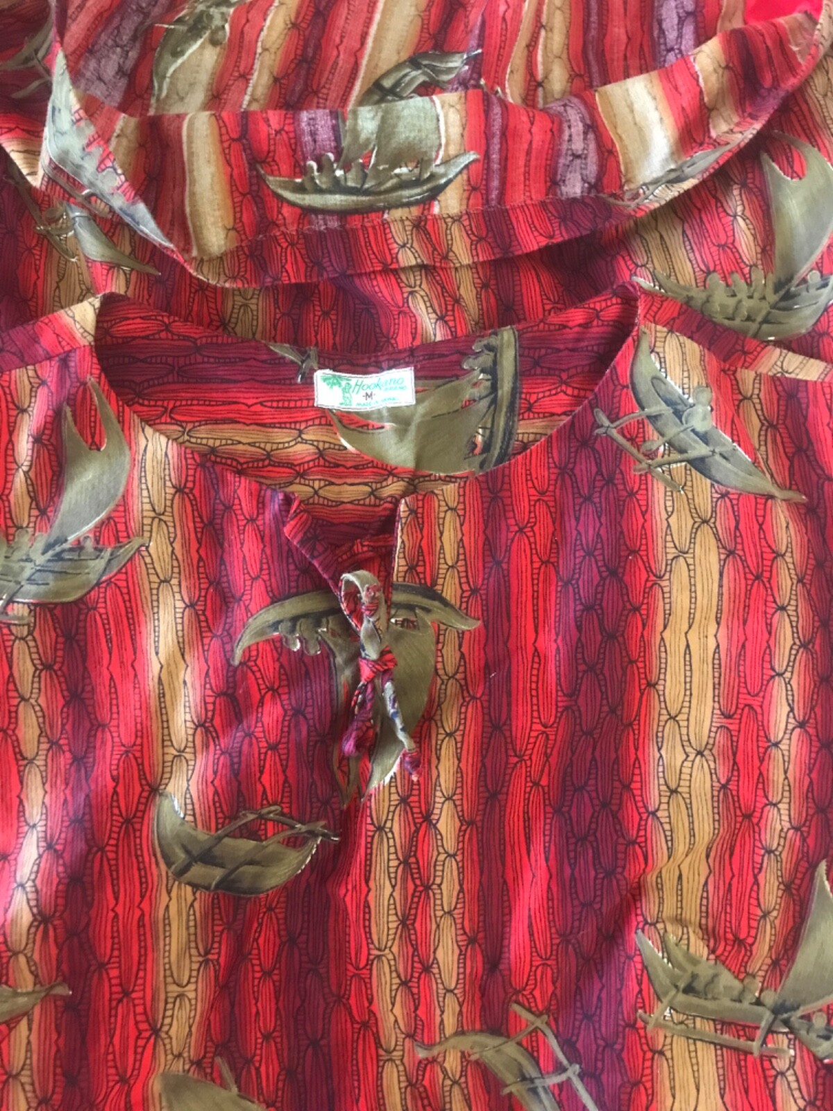 Vtg 60s Hookano Hawaiian shift dress tiki luau Hawaii side pleats bows s-m