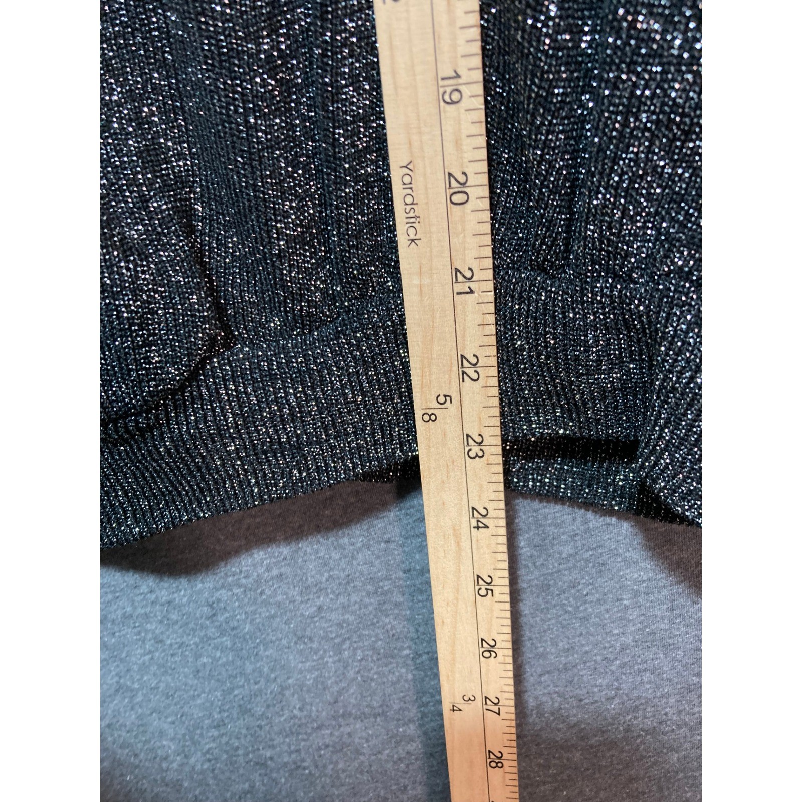 Vintage Tally Boutique 80s Asymmetric Sequin Metallic Blouse Black Silver 8
