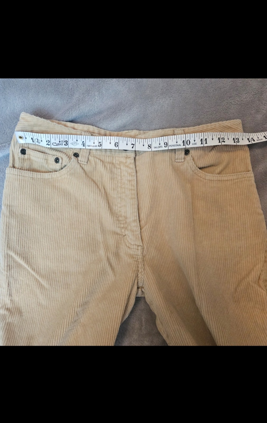 Vtg Newport News Academia Preppy Gold Corduroy Long Bootcut Pockets 6Tall