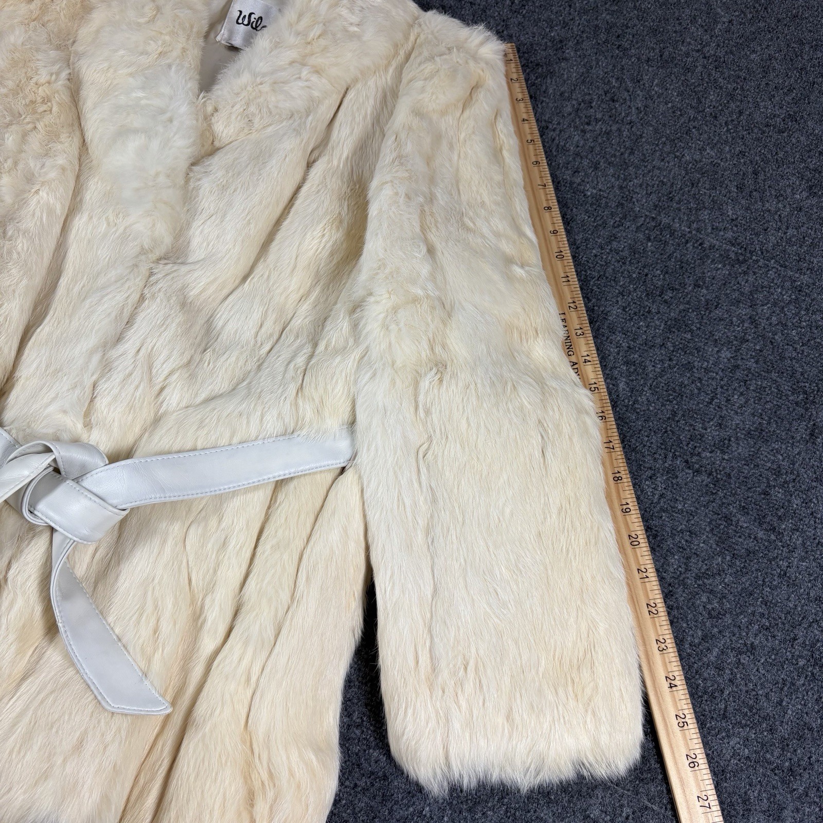 Vintage Wilsons Leather Belted Rabbit Fur Jacket Large Genuine Fur Coat And Hat