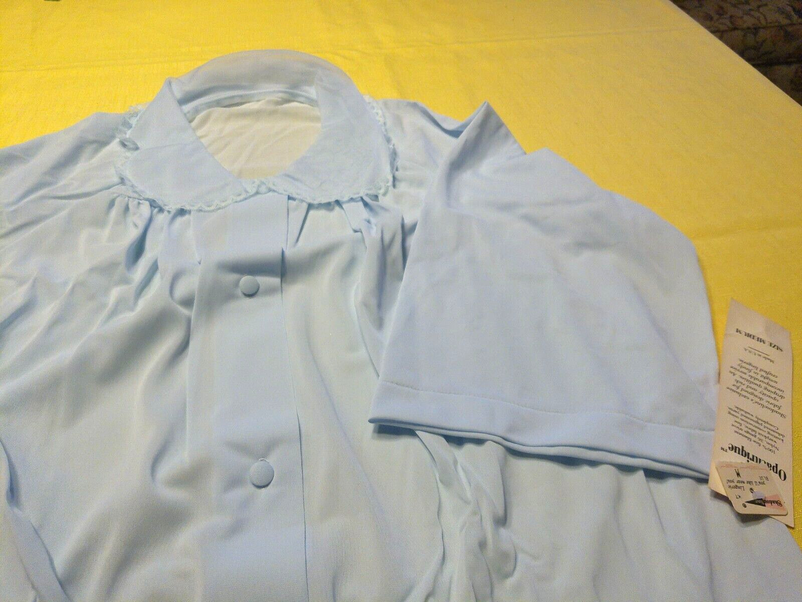 NWT Shadowline blue lace peignoir lingerie negligee robe nylon bathrobe lounging