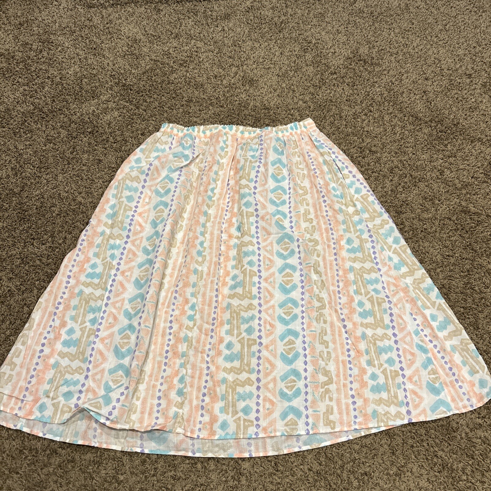 Vintage 90’s California Connection Multicolor Paisley Midi Skirt Size 20 B21
