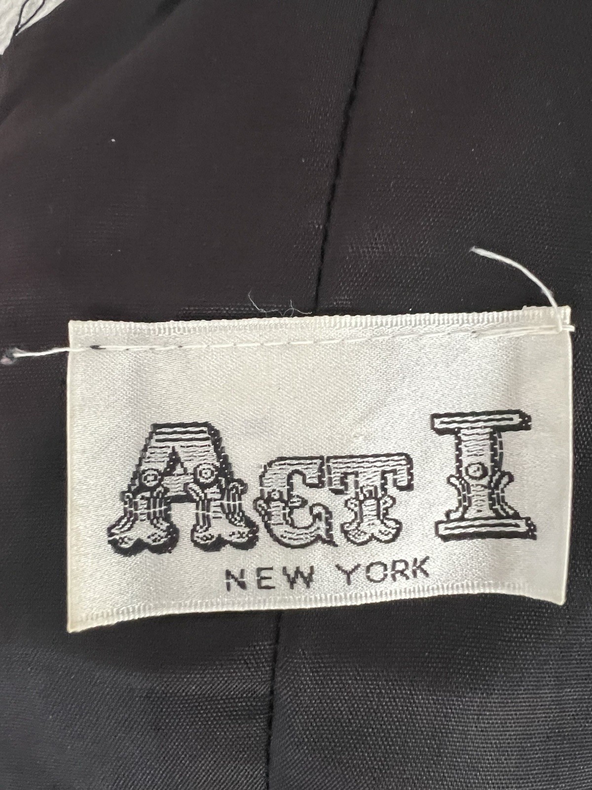 VTG 80’s ACT 1 New York Black Velvet & Taffeta Dress Satin Back Bow Sz 9-10 USA