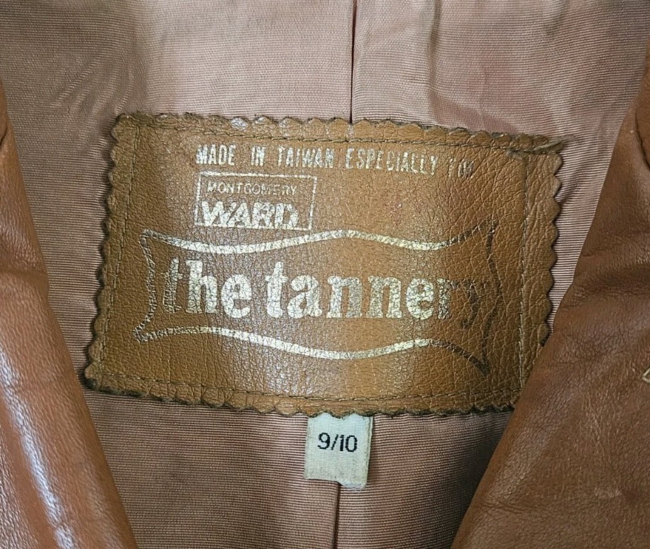VTG Montgomery Ward The Tannery Women’s Leather Trench Coat Size 9/10
