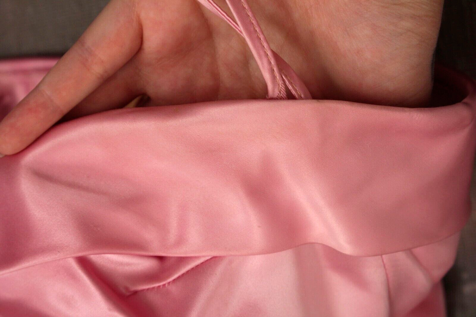 Vtg Women’s 40s Pink Ombre Formal Gown XS/S 1940s Satin Maxi Dress Prom