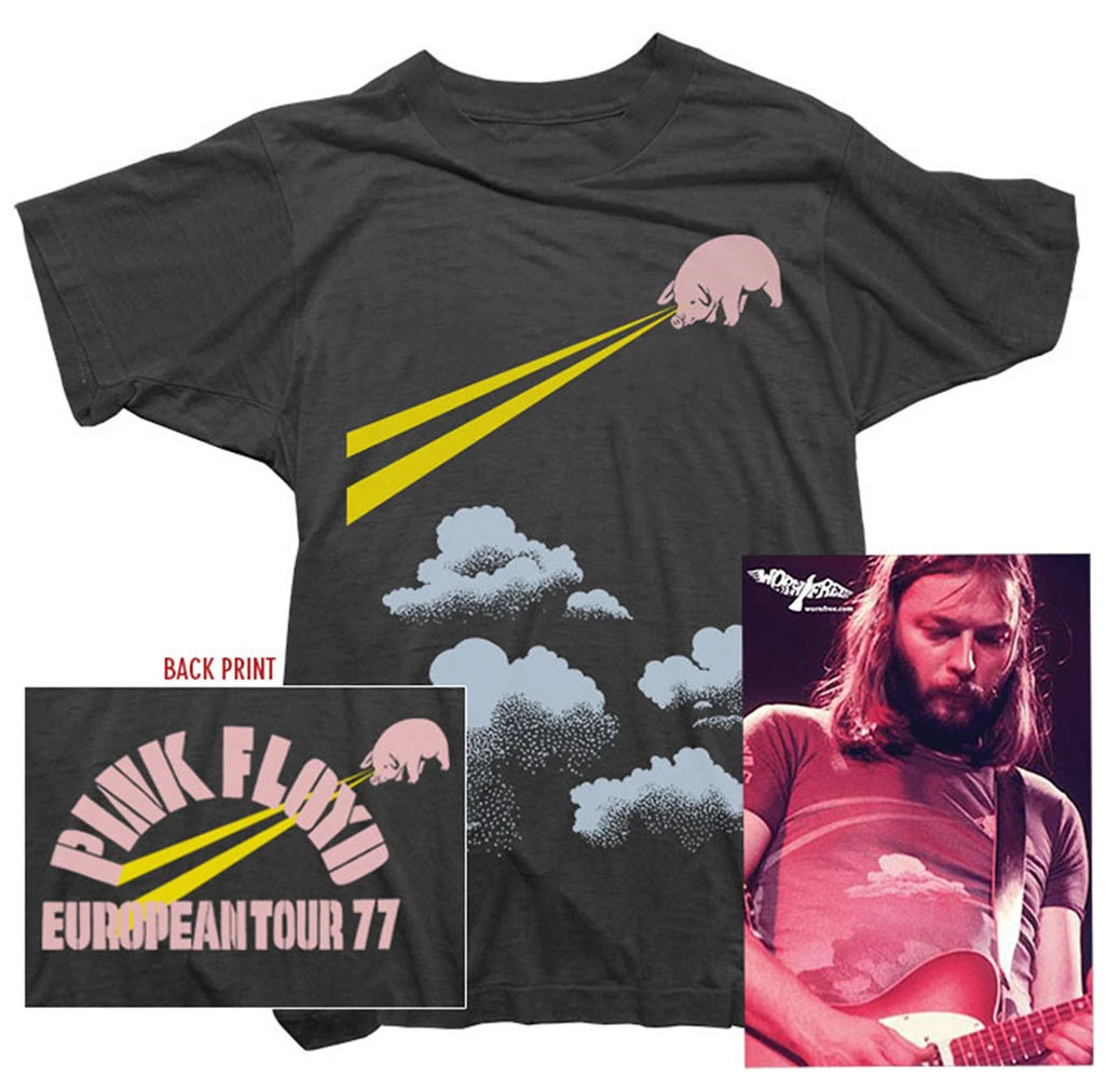 Pink Floyd Womens T-Shirt – Floyd Tour 77 Tee worn by David Gilmour – Officially