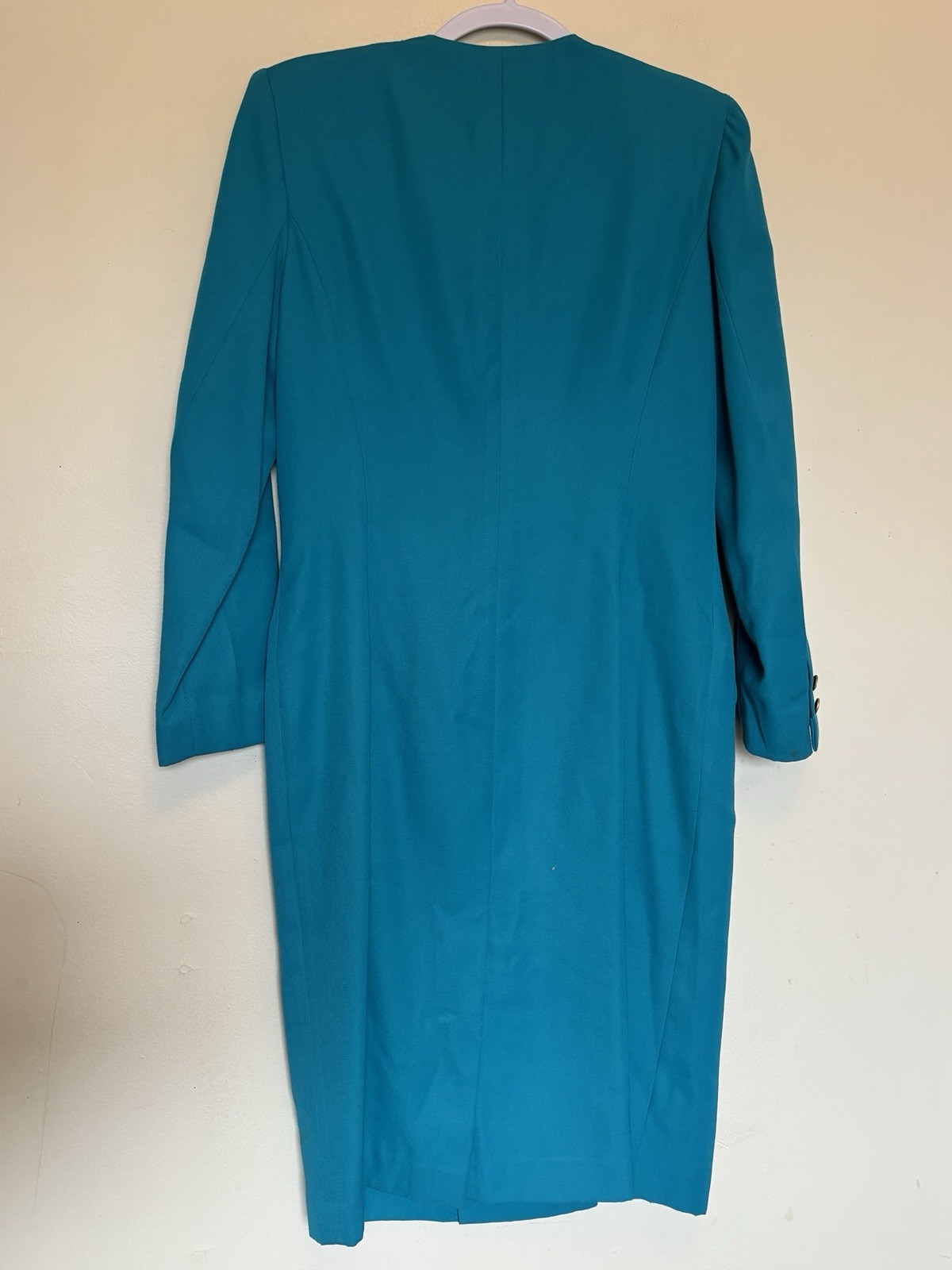 Vtg 80s Kasper Double Breasted Blazer Dress Sz 10 Gold Buttons Corpcore Office