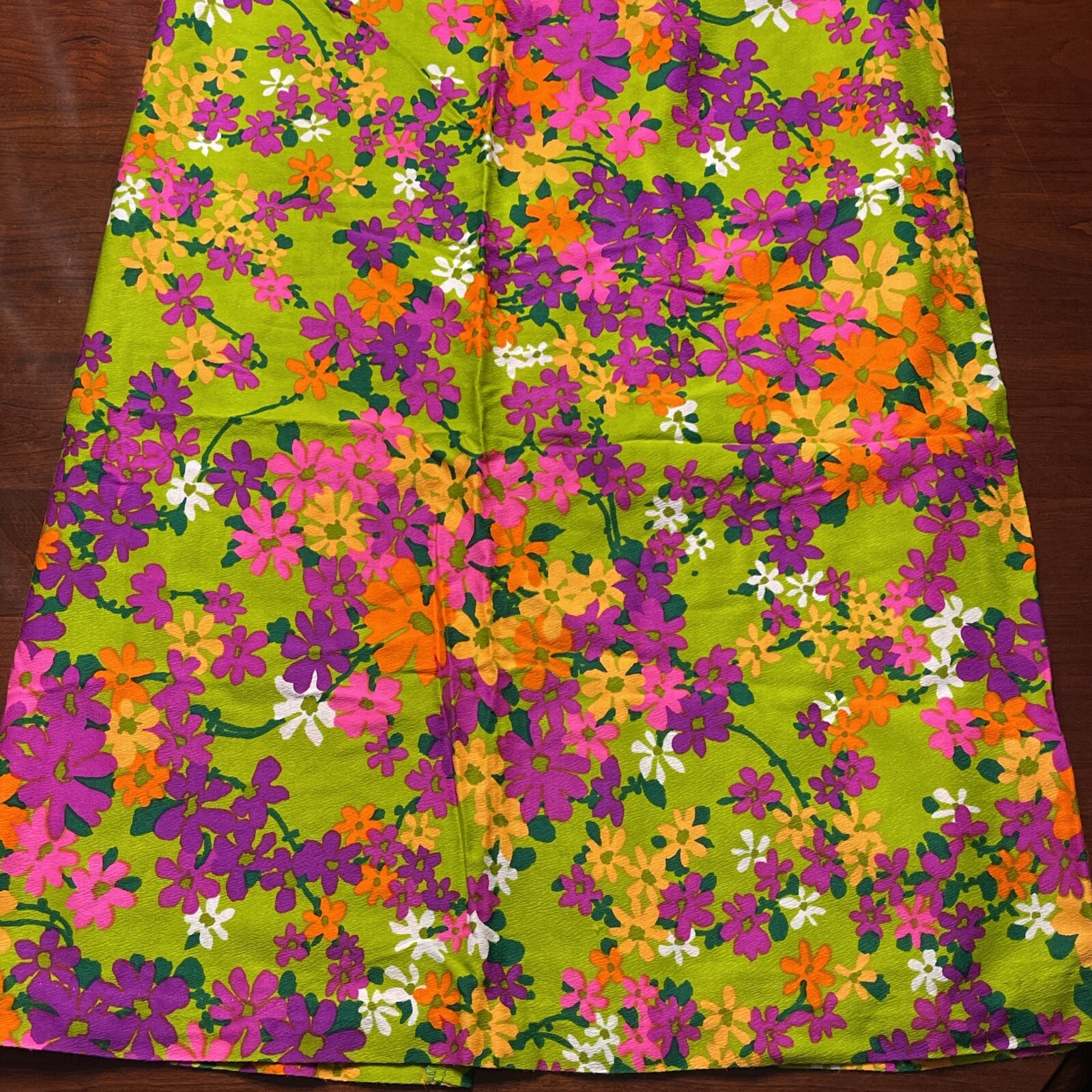 Vintage 60s 70s Sun Fashions of Hawaii Honolulu Floral Colorful Maxi Dress 10