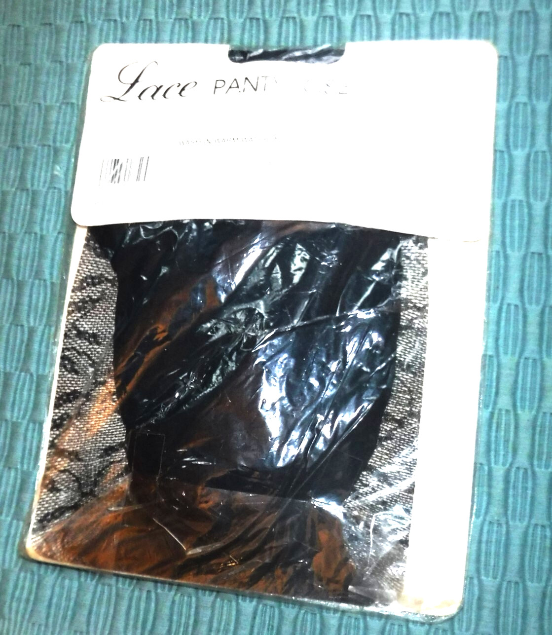 Vintage Black Lace Panty Hose One Size 100-160 lbs – New in Package OS