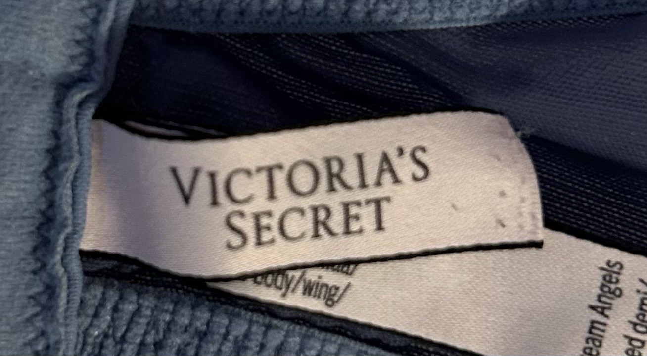 Victoria’s Secret Dream Angels Lined Demi Blue Sheer Lace Overlay Bra 38DD