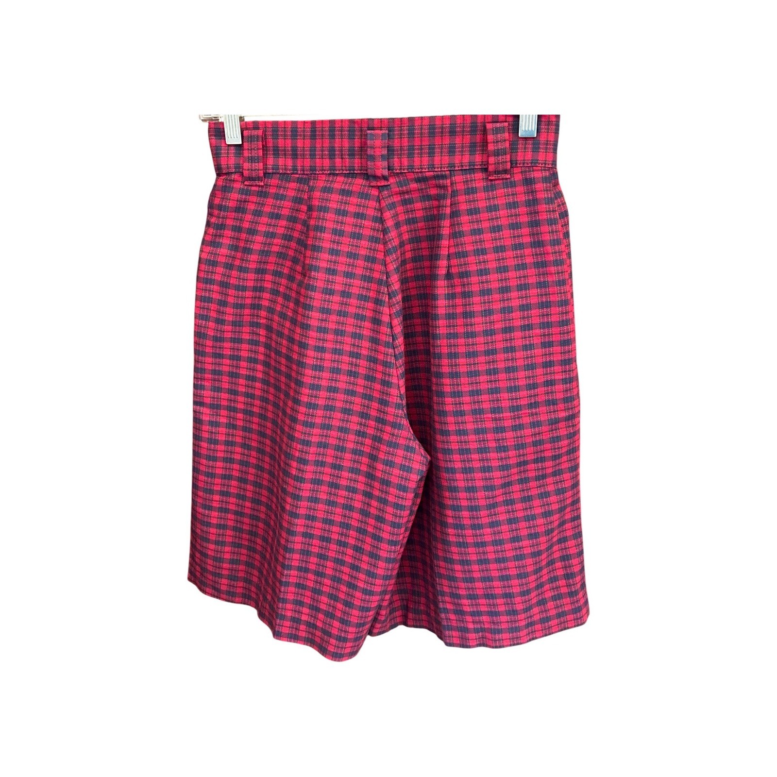 90s Palmetto’s Plaid Shorts Dark Academia Preppy High Waisted Pleated Red Navy 5
