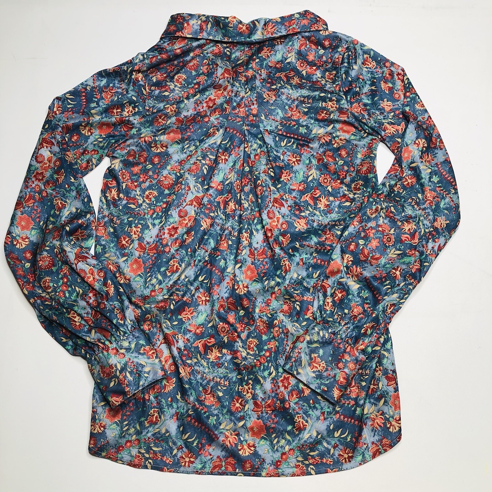 VTG 70s Organically Grown by Apreja XXS / P Ladies Shirt Blouse Floral Butterfly