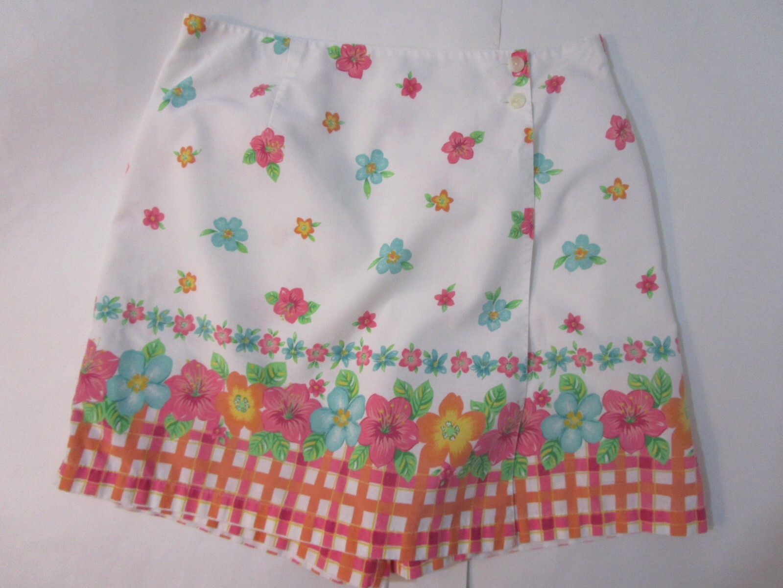 XL Vintage 60s Short Skirt Athleisure Tennis Golf Floral Checks