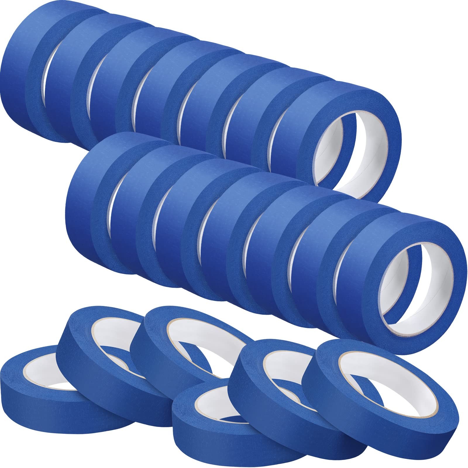 Fainne Blue Painters Tape 20 Rolls 1″x55yd Bulk Masking Tape Wall Painting