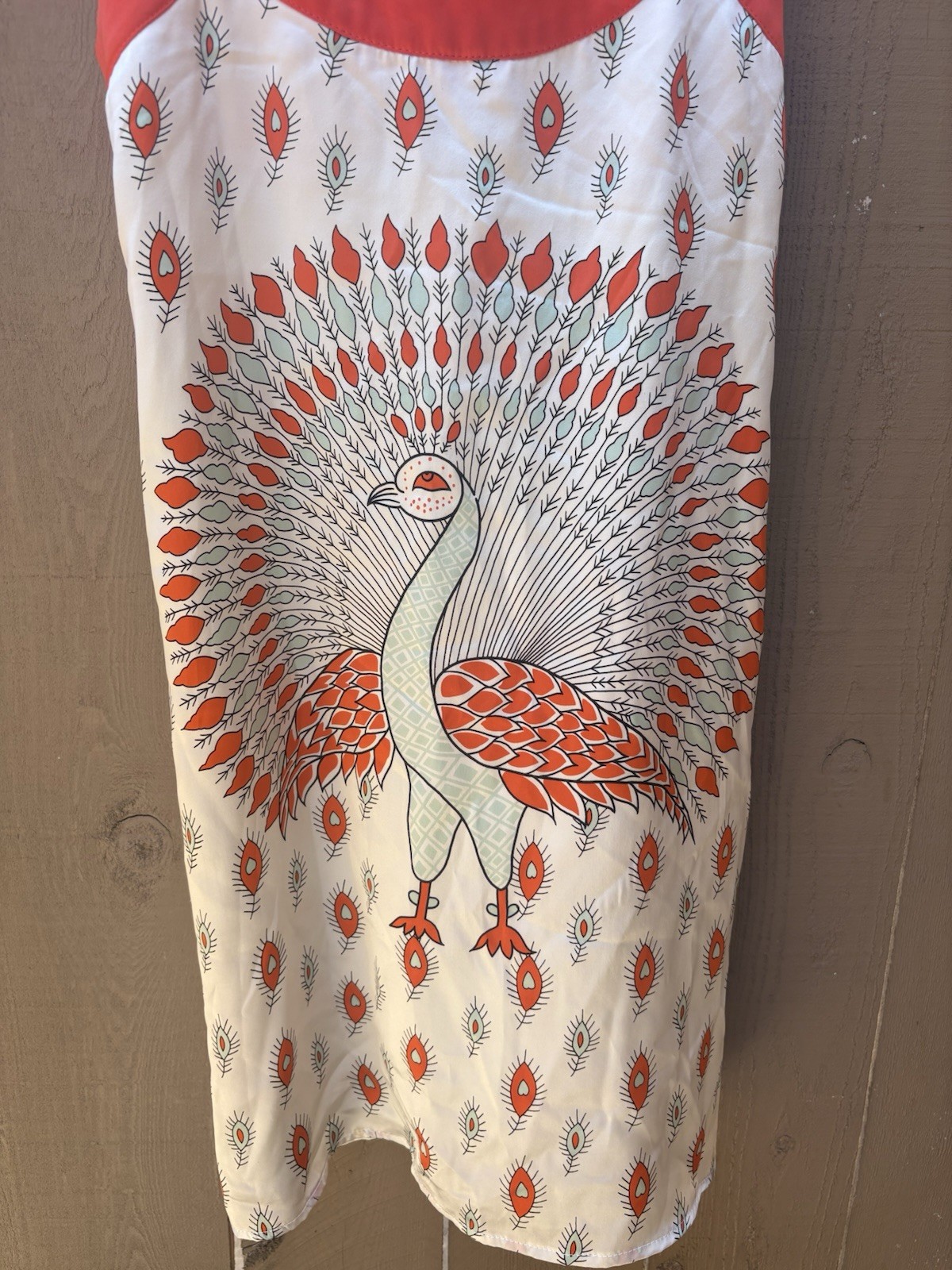 VTG Y2K Voom by Joy Han Peacock Print Sleeveless Blouse Racerback Women’s Small
