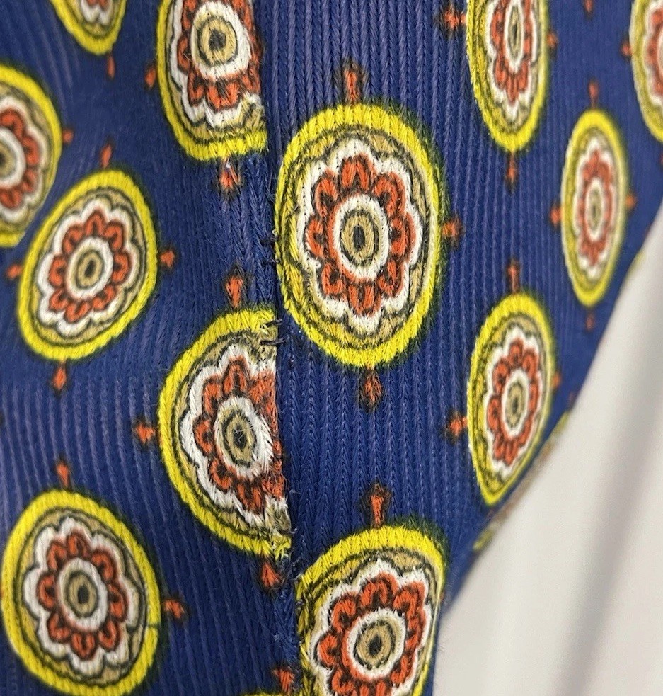 Vintage 70s Berkleigh Juniors Psychedelic Paisley Blue & Orange Jumpsuit Size S