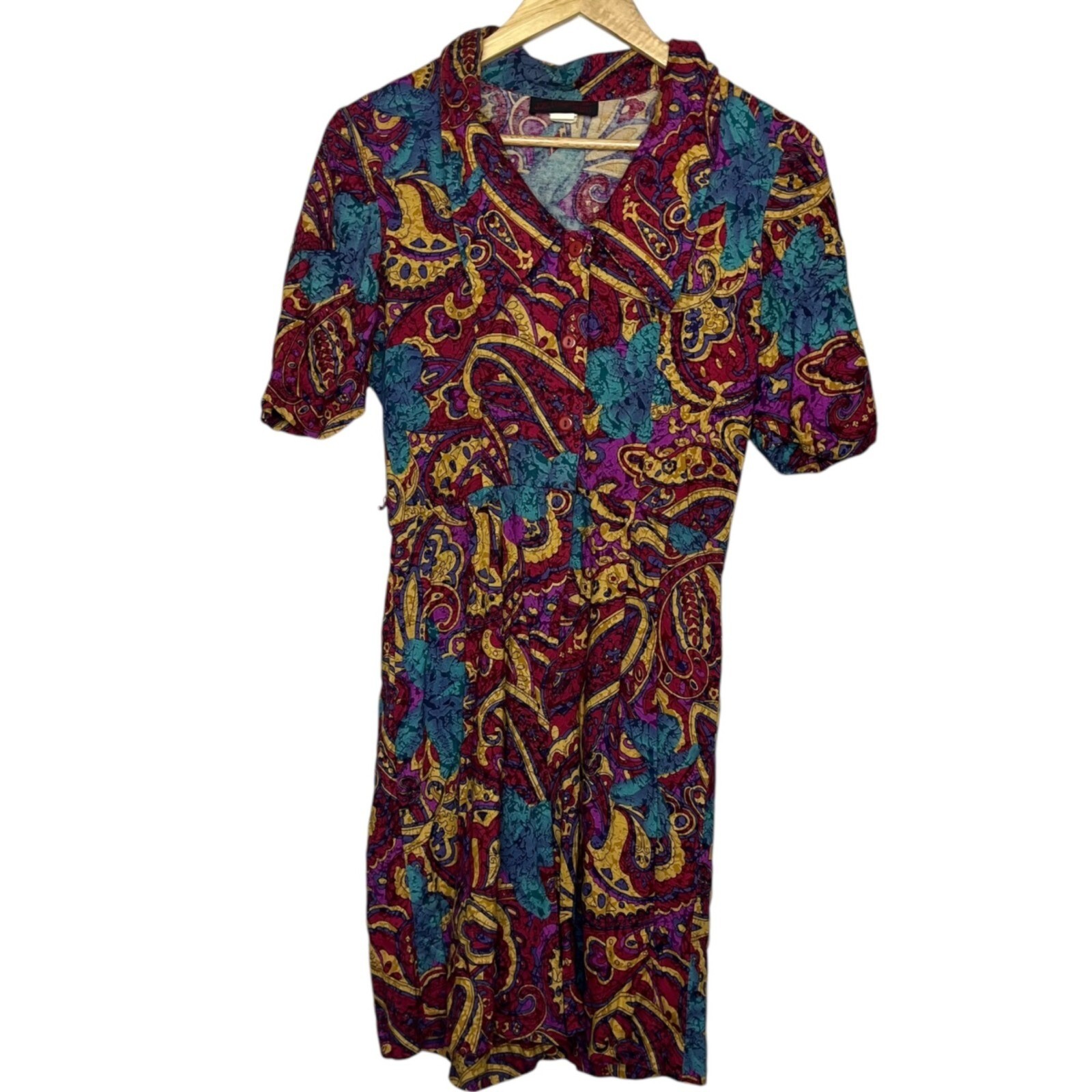 Vintage J.B. Wright Ltd Petites Paisley Floral Button Front Romper Size 12P