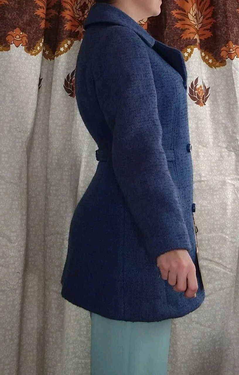 60s Vintage Bromley Blue Deadstock Wool Winter Coat Lined & Nwt