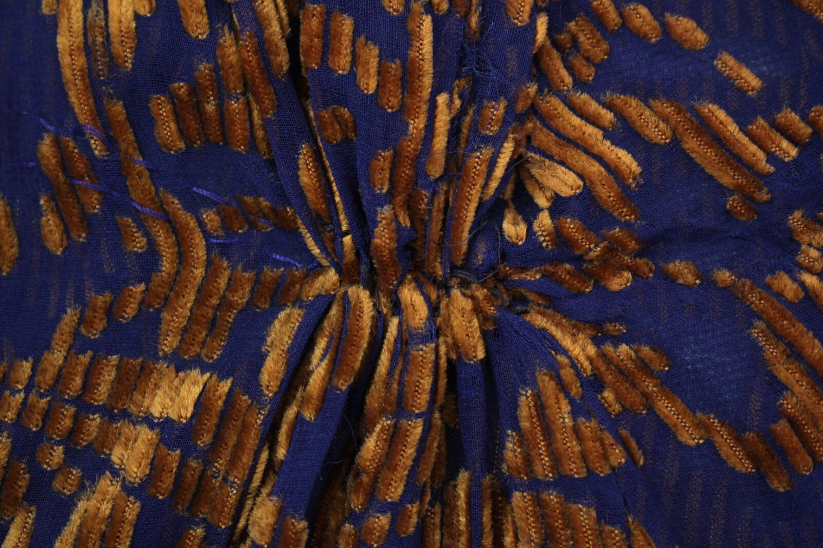 VTG Women’s 20s Brown Silk & Velvet Burnout Shift Dress W/ Fur Trim S/M 1920s