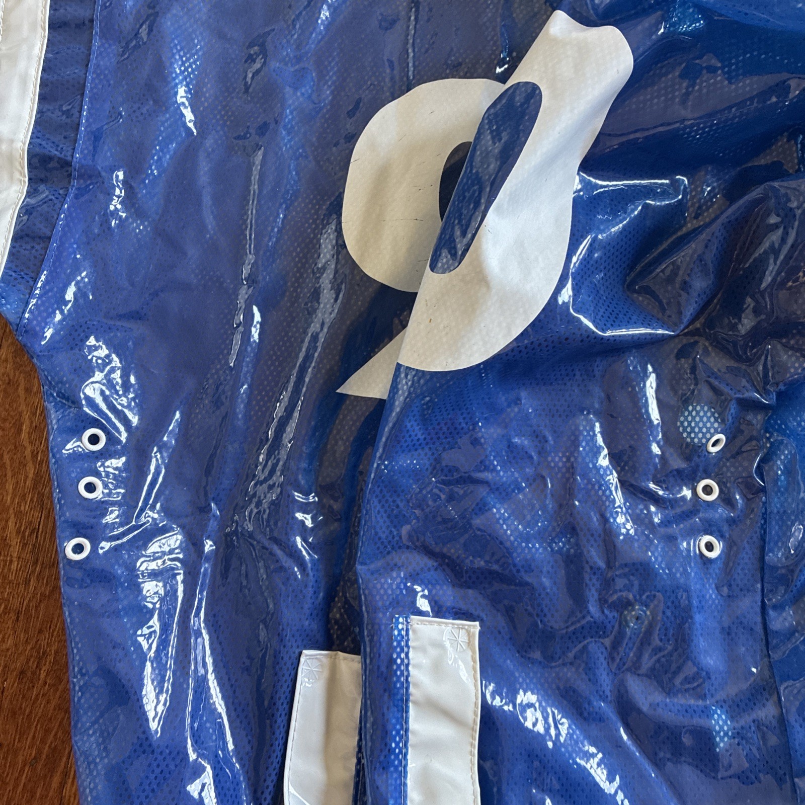 VTG RARE Kenn Sporn for Wippette Jersey Varsity Vinyl Raincoat Festival Rave