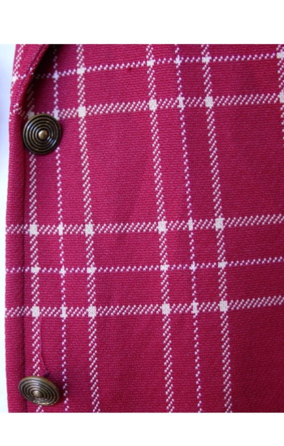 Vintage plaid women’s blazer red white 1970s Catalina Sportwear California usa