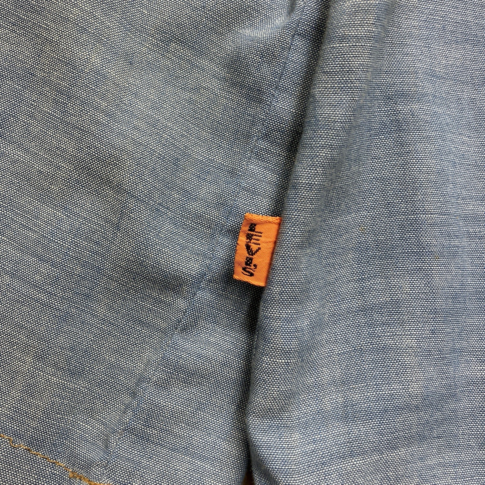 Vintage 60’s Levi’s Chambray Tunic Shirt Orange Tab Big E Womens S/M Boho Hippy
