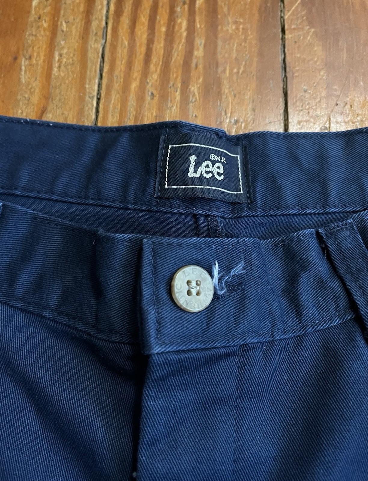 Vintage 80s 90s Lee Pleated High Waisted Navy Shorts Preppy Academia Size 12