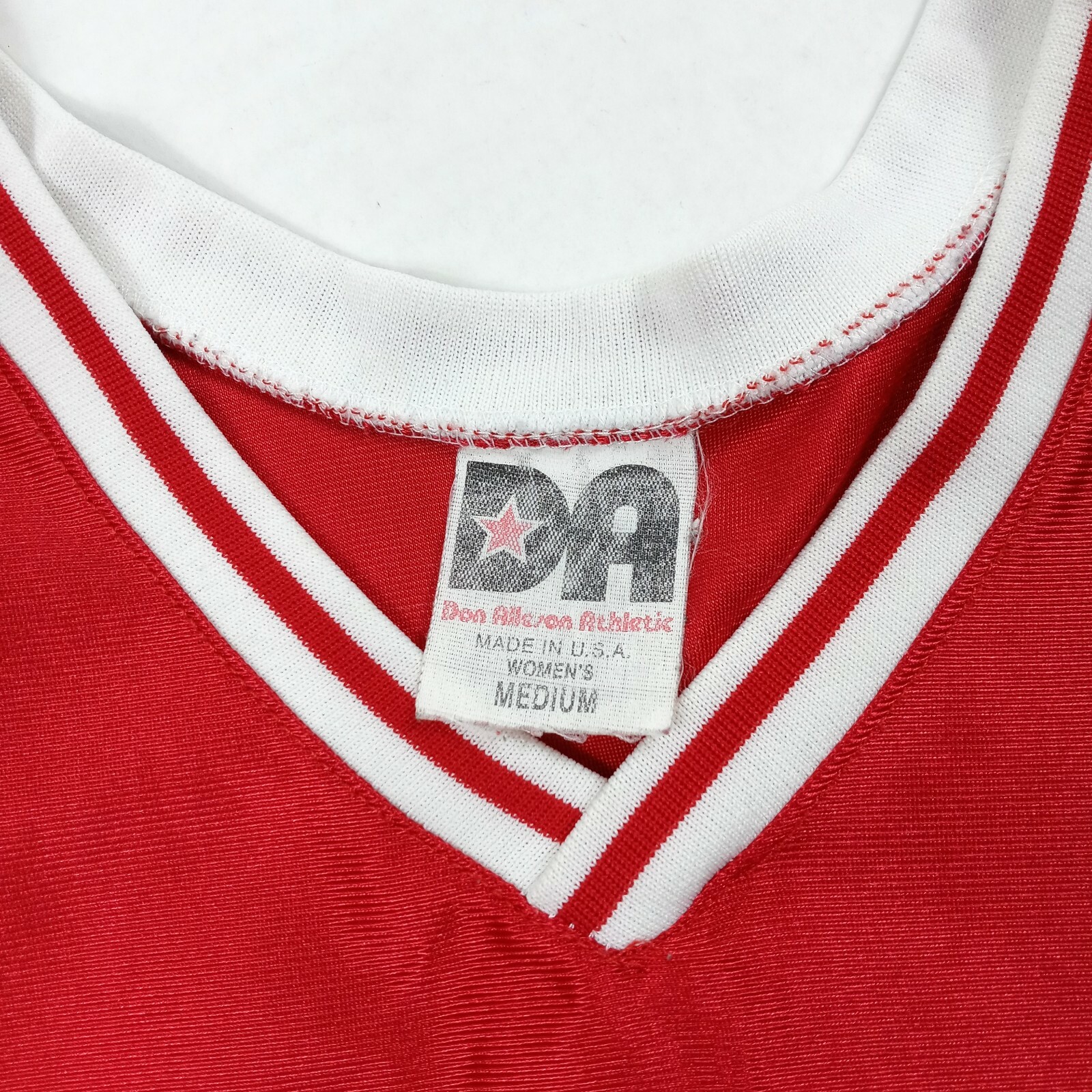 Vintage Lightning Red Sleeveless V Neck Nylon Sports Jersey Women’s Size Medium