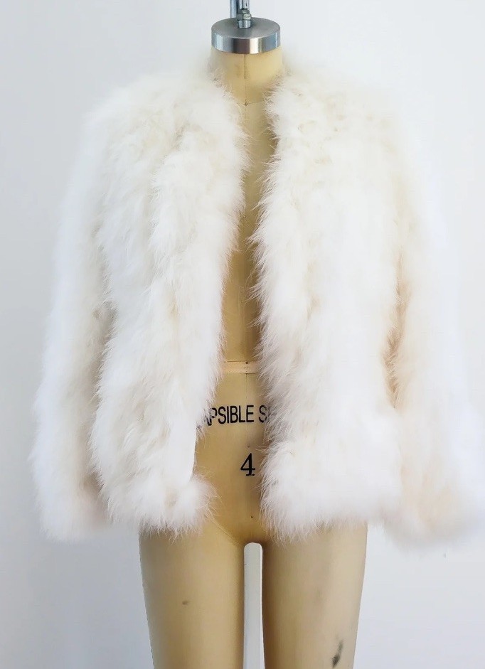 Vintage 1960’s – 1970s Marabou Feather Jacket