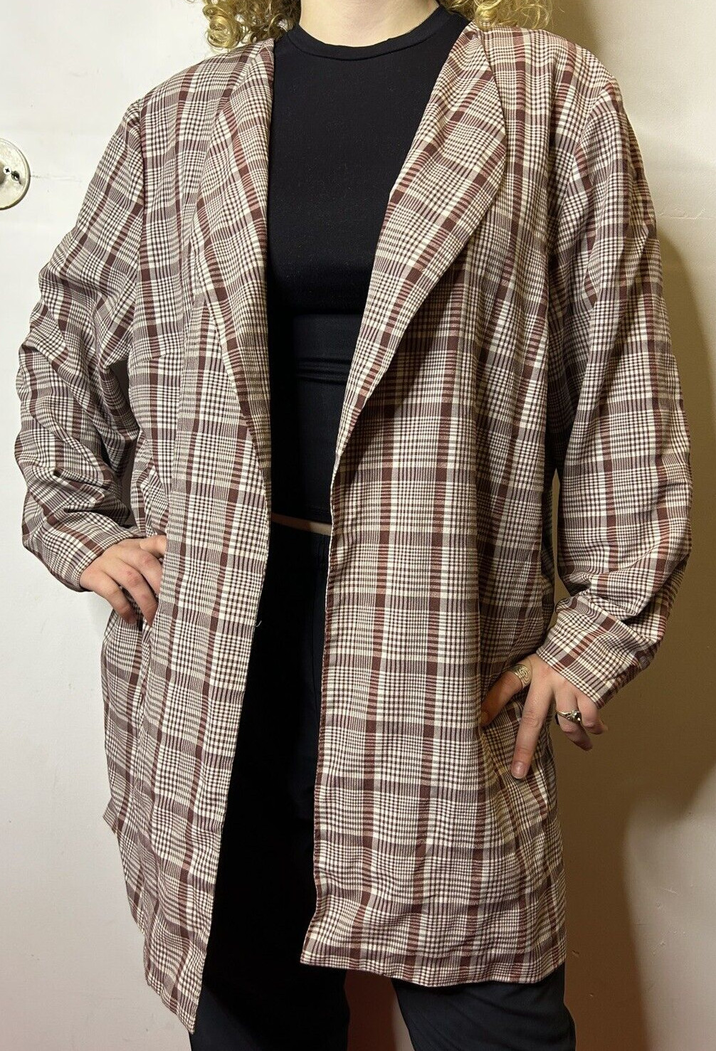 Vintage Australian 1980s The Clothing Company Plaid Chesterfield Coat AU 20
