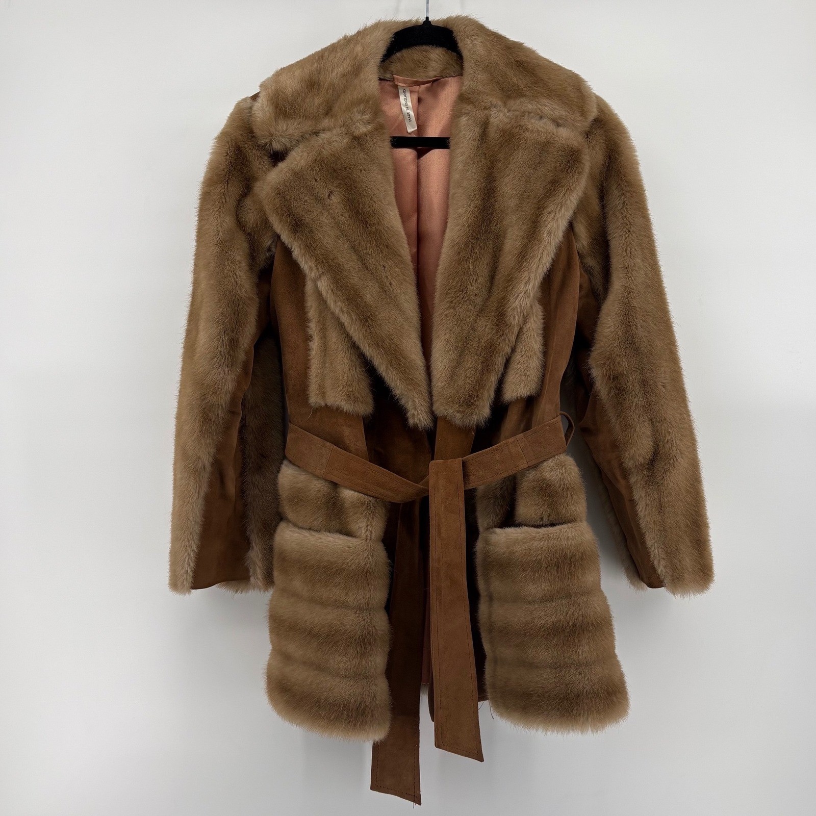 Vintage London Leathers by Lilli Ann Suede & Faux Fur Belted Jacket – Size Small