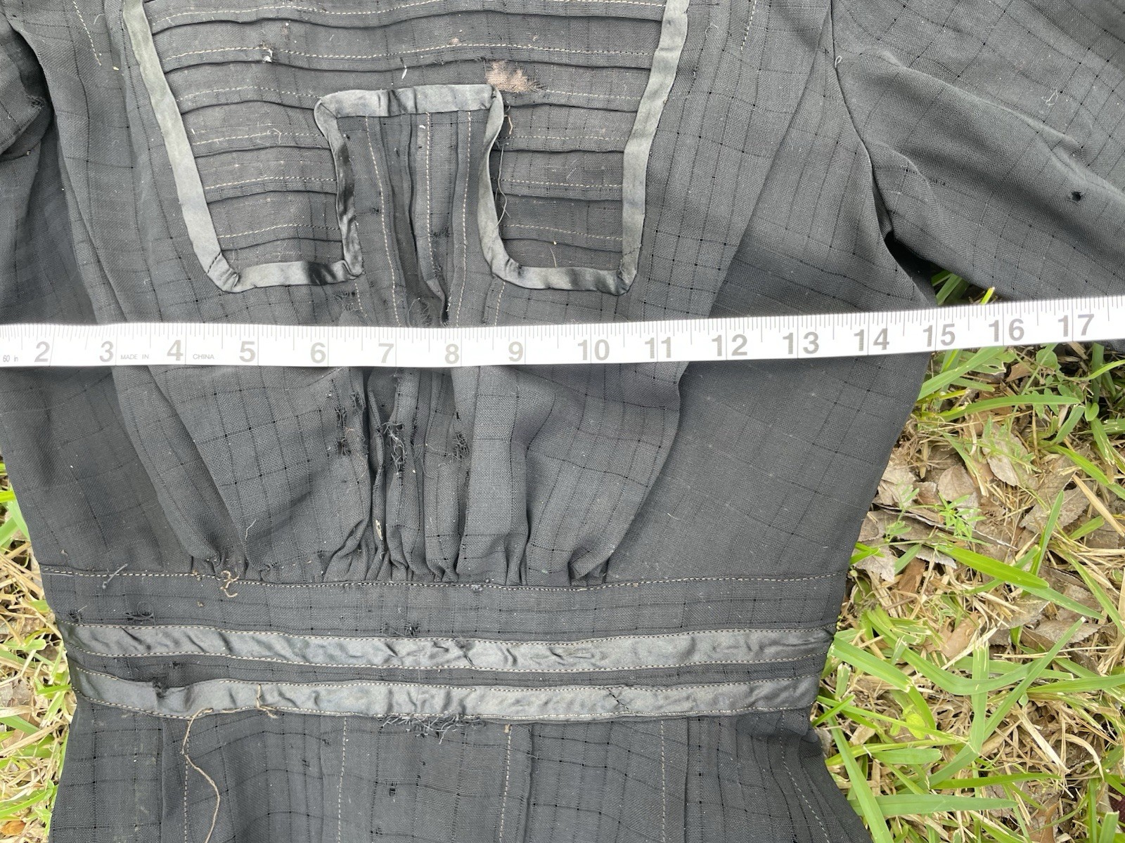 Authentic 1900s Victorian or Edwardian Black mourning dress Lightweight sheer XS