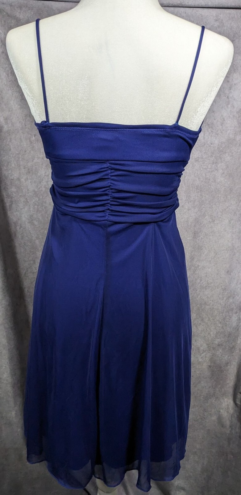 Vintage 90s B.Darlin Dark Blue Strappy Knee Length Formal Dress Size 3/4