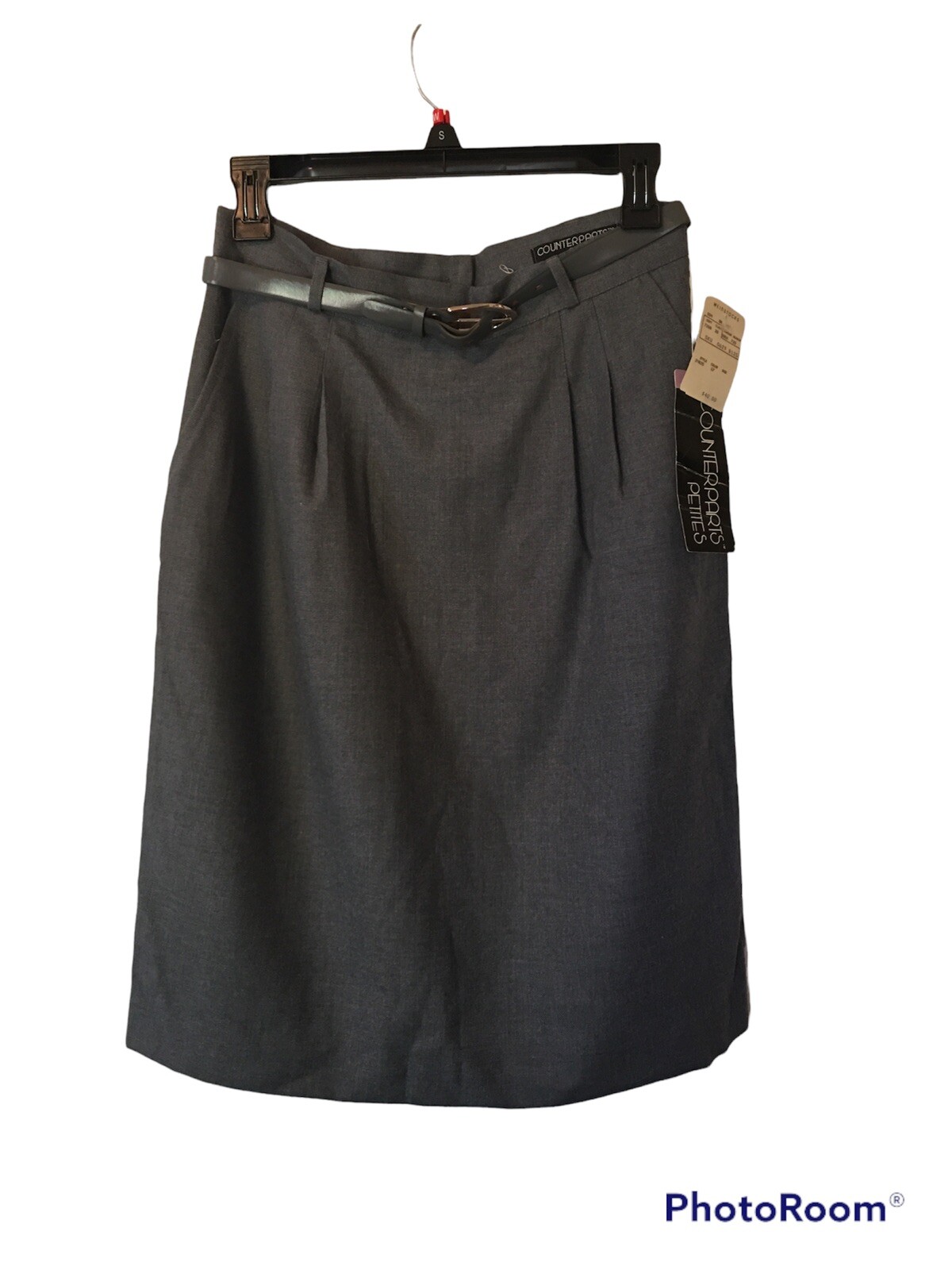 Vintage 90s Counterparts Petites Woman’s Business Skirt Gray Size 12 USA NWT