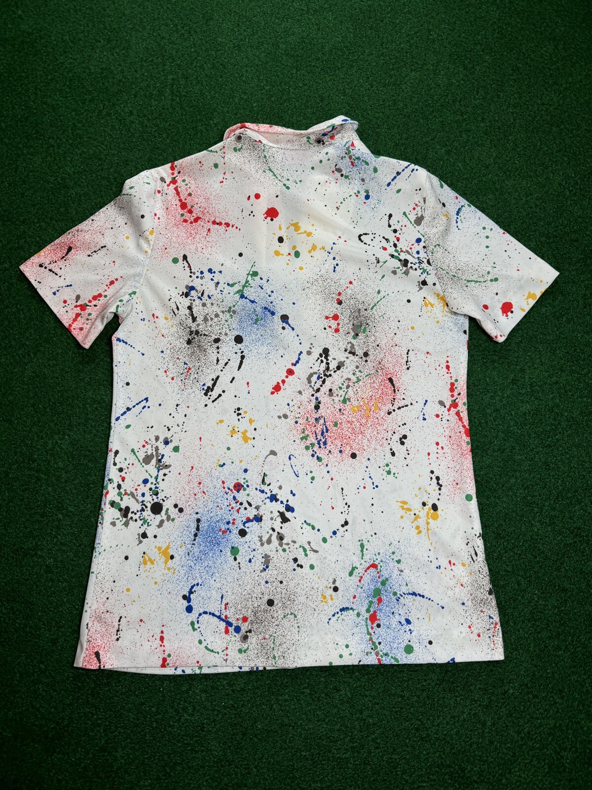 Vintage 80s Paint Splatter Aladdin Women’s Small Short Sleeve Shirt