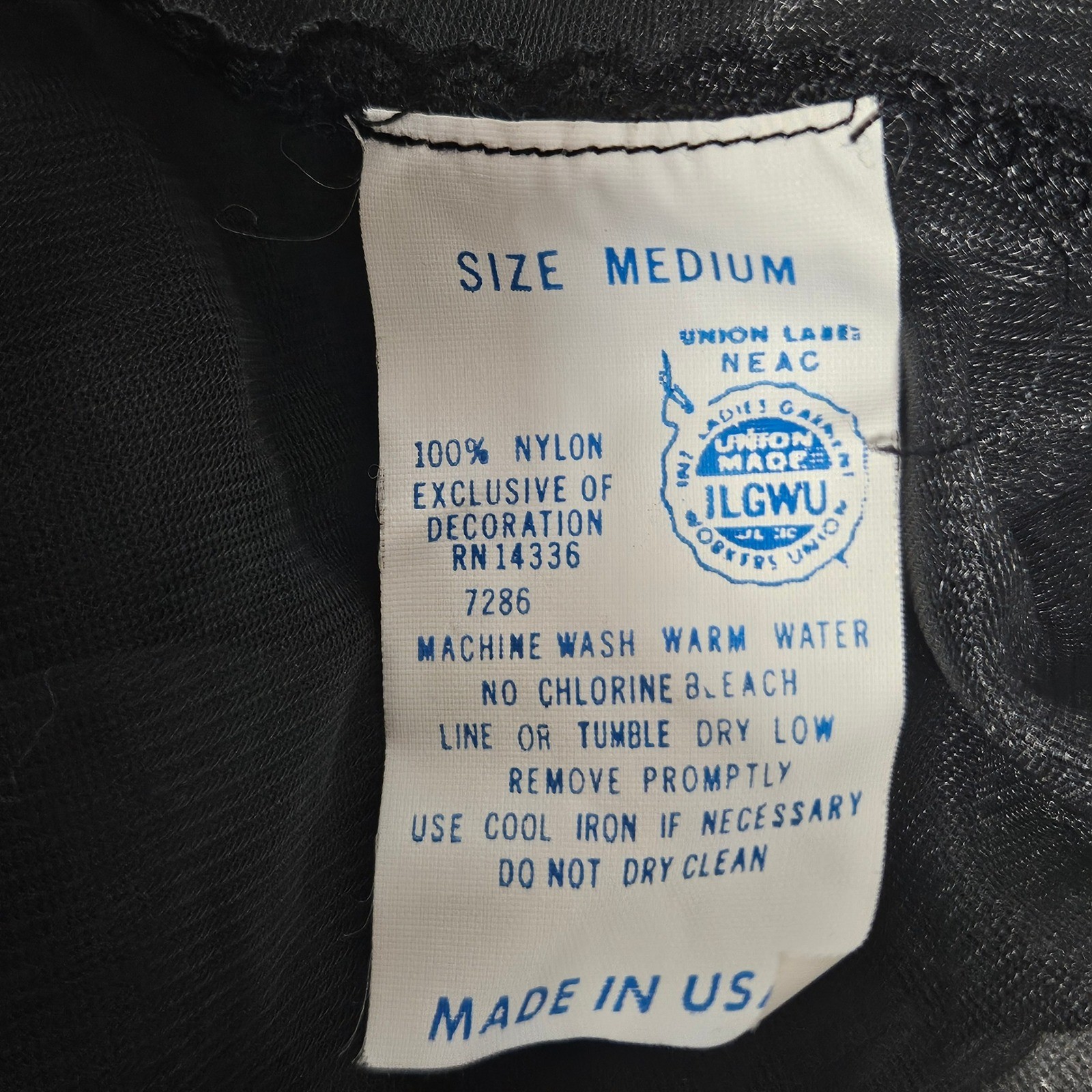 Vintage ILGWU Black Sheer Mesh Lace Maxi Robe Duster Women Medium Made in USA